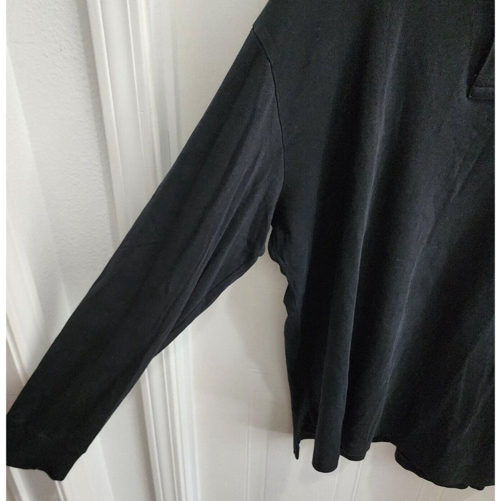 Polo Ralph Lauren Black Long Sleeve Red Pony Polo Shirt Size XL 100% Cotton - Picture 4 of 7